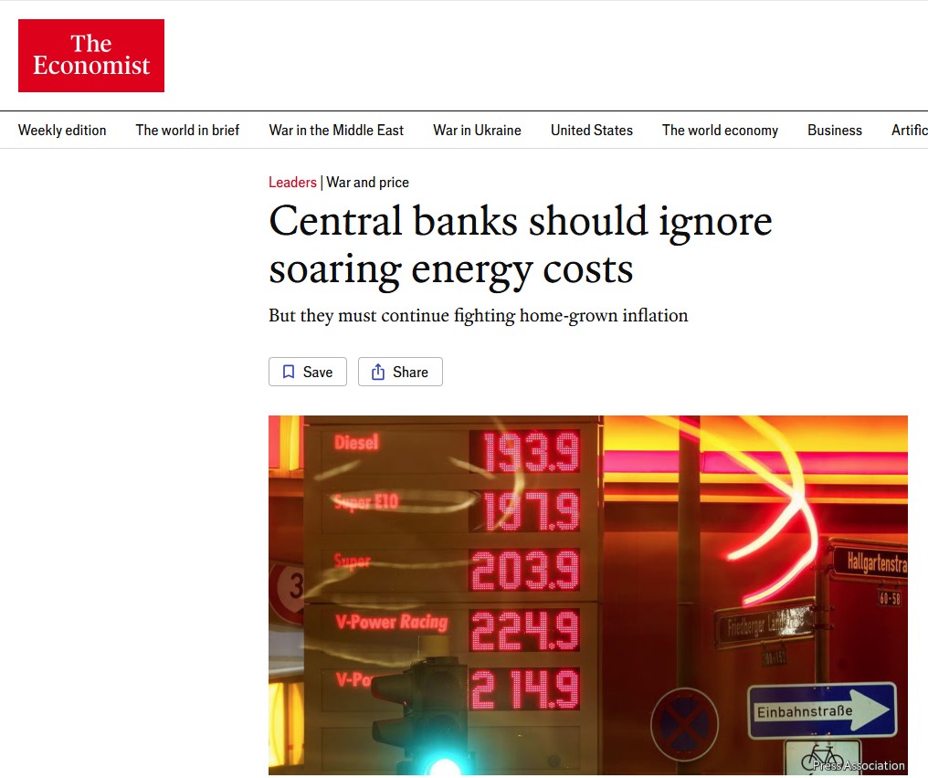 Economist headline on energy